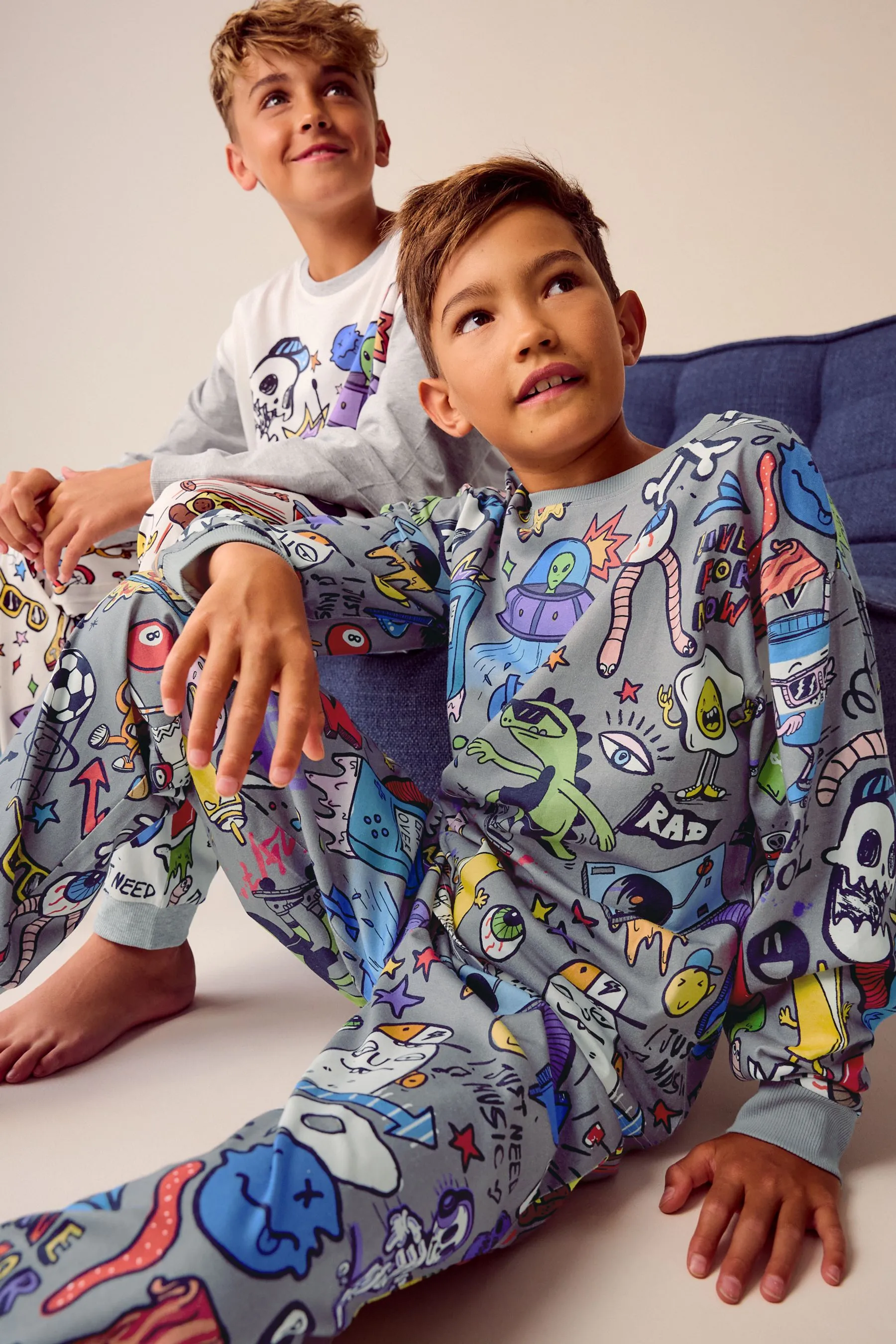 100% Cotton Long Sleeve Pyjamas 2 Pack (3-16yrs)    