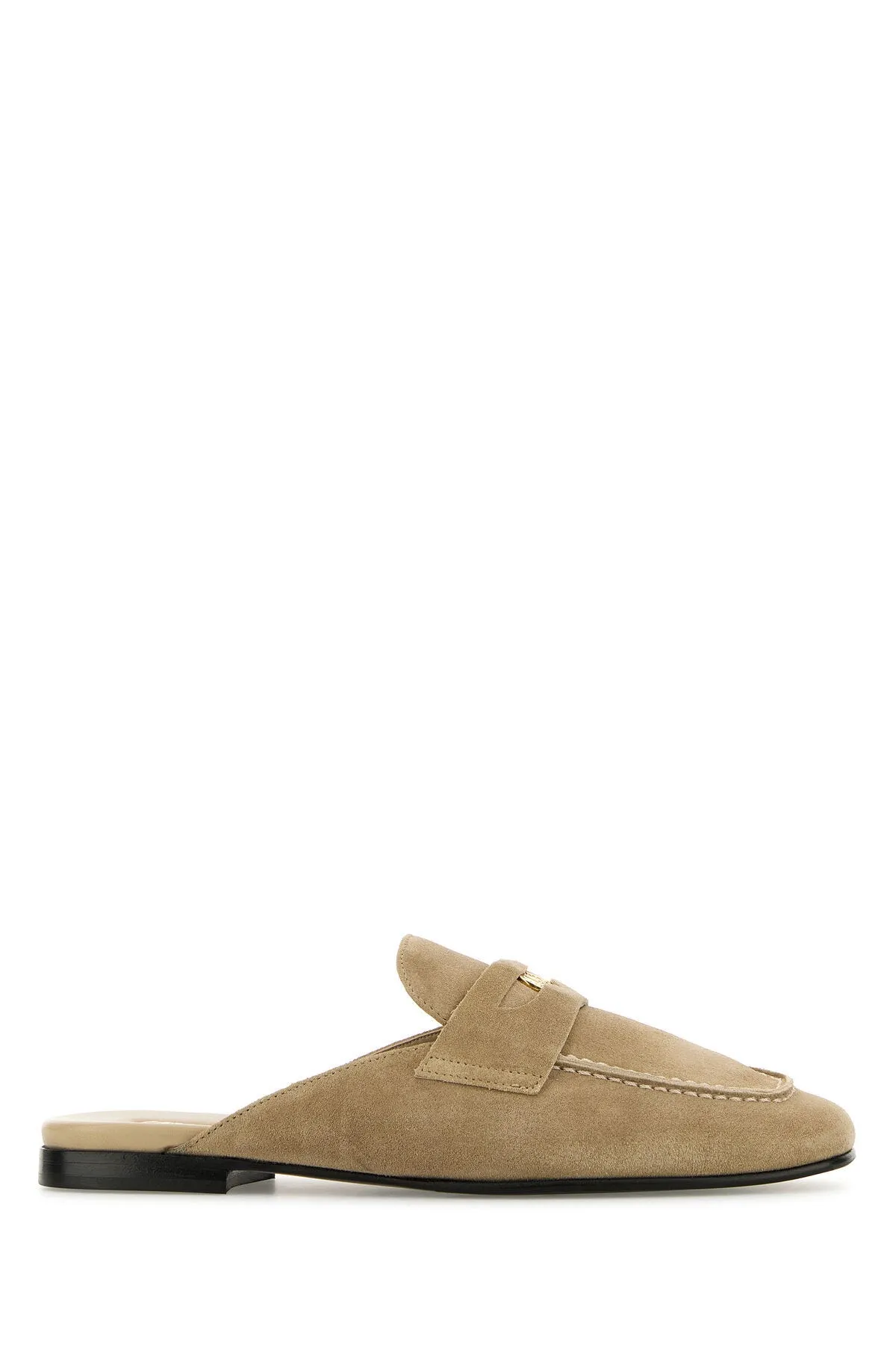 Beige suede slippers    