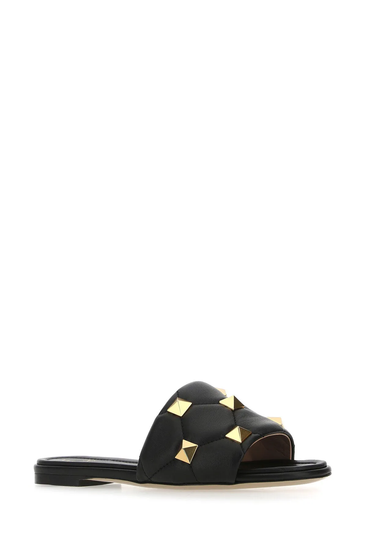 Black nappa leather Roman Stud slippers     