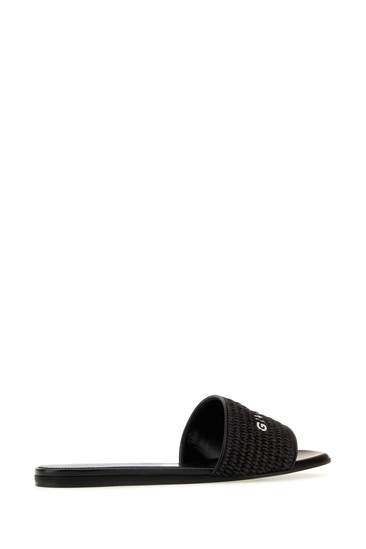 Black raffia 4G slippers    