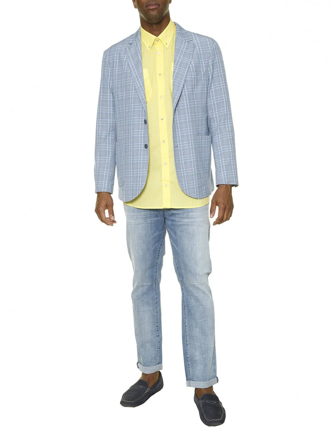 Blazer quadri denim