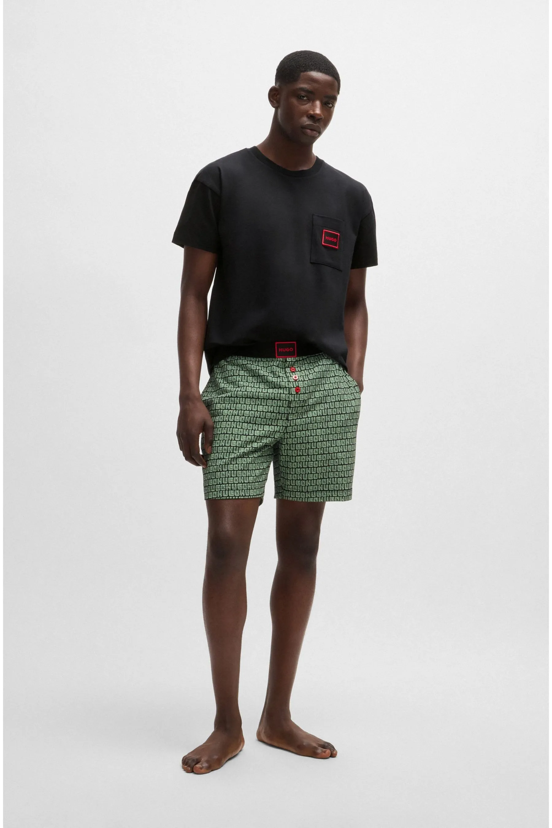 BOSS Stretch Cotton Logo Detail Short & T-Shirt Pyjamas Set