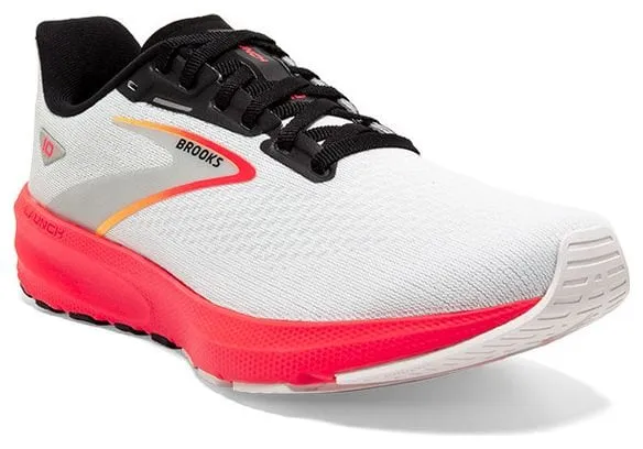 Brooks Launch 10 White Red Women's Running Shoes