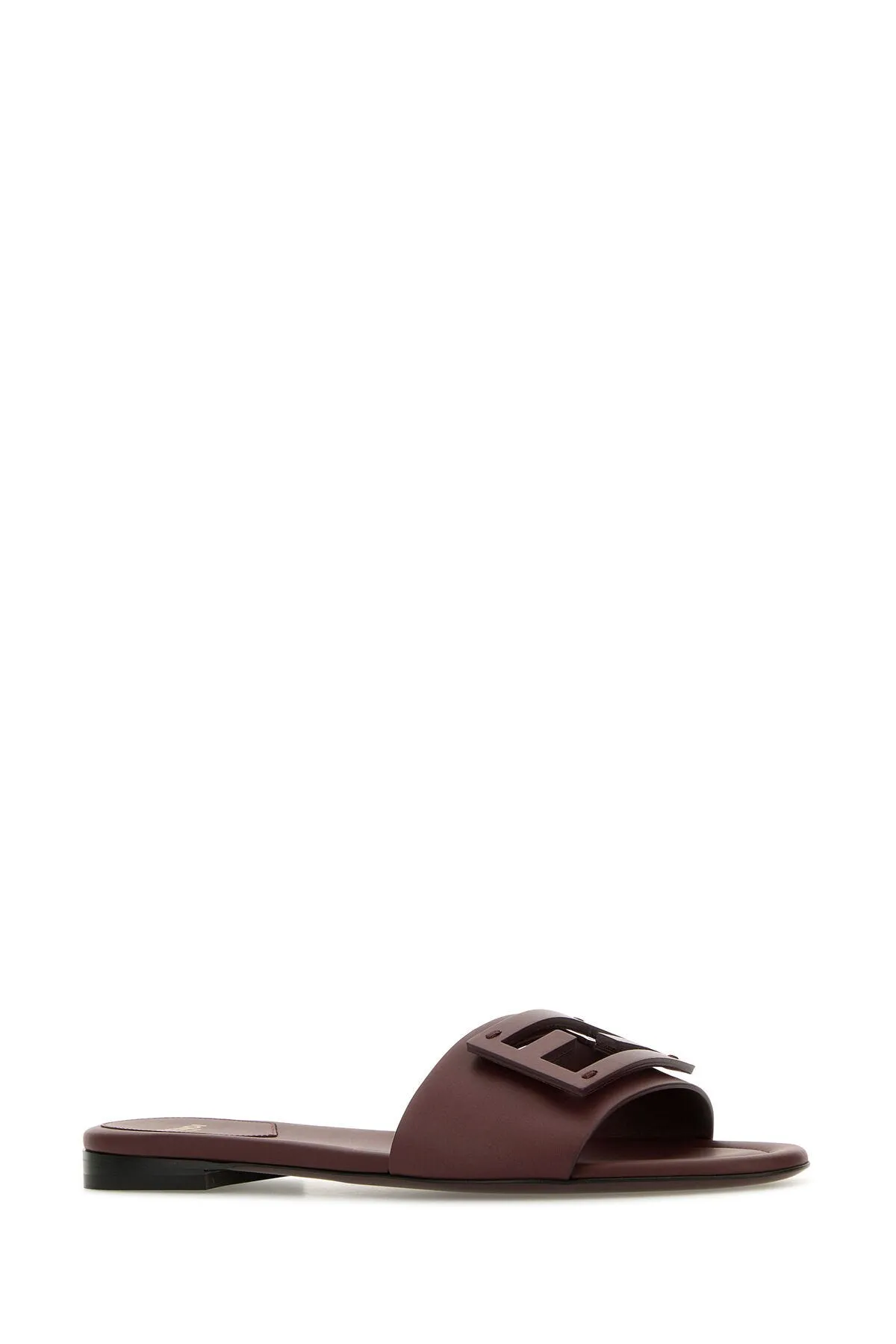 Chocolate leather Baguette slippers    