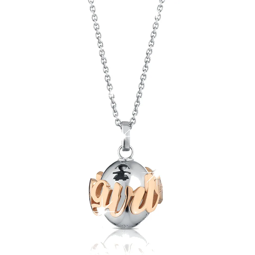 Collana Suonamore con Ciondolo Argento Lovetto My Twins Oro Rosa Le Bebè