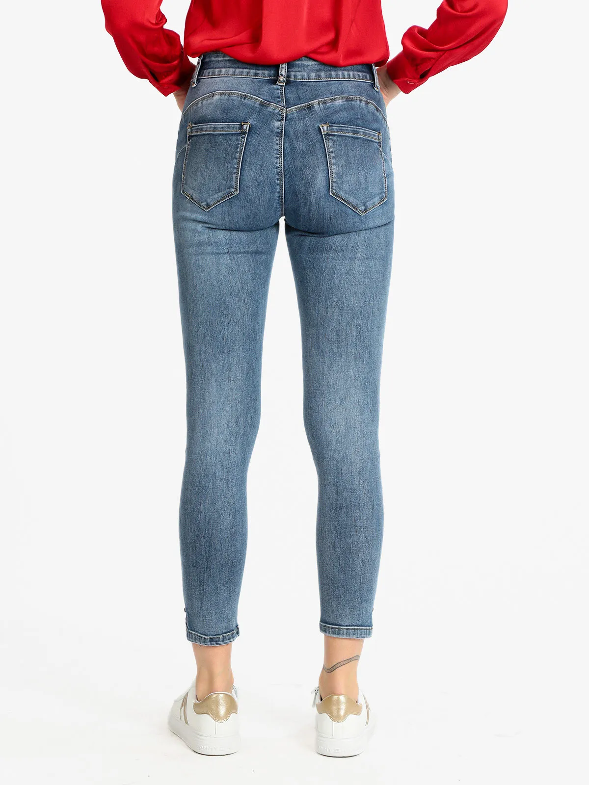 Max & Liu Jean femme effet push-up avec strass