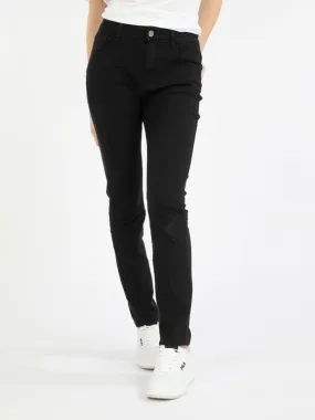 Max & Liu Pantalon en jean noir pour femme