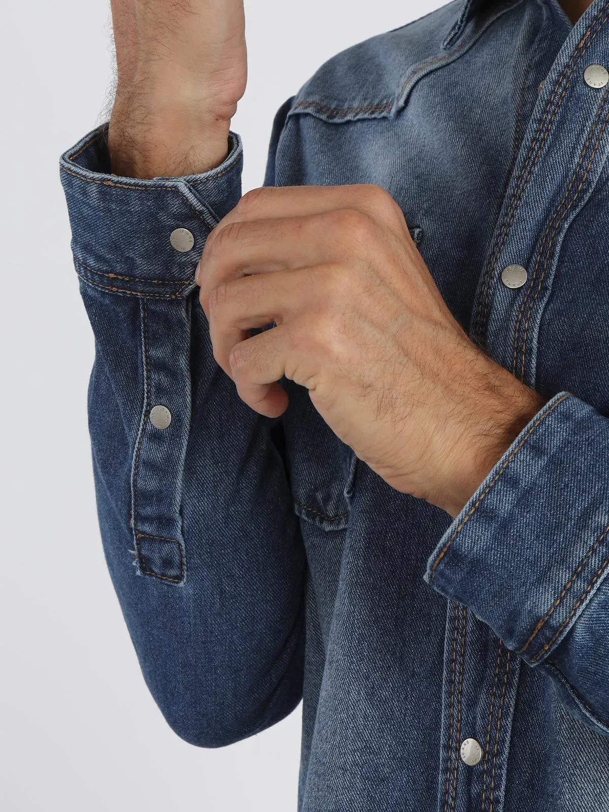 Max Tre Chemise en jean pour homme