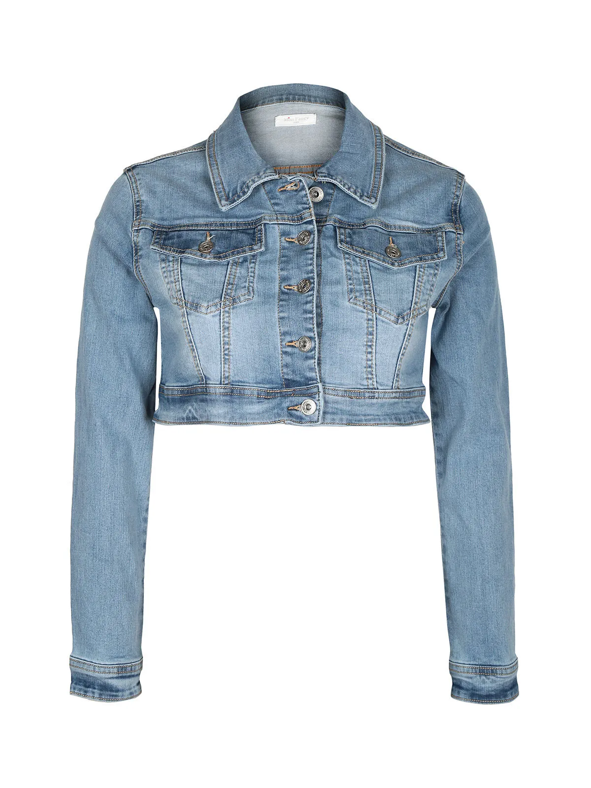 Miss Fancy Veste courte en jean pour femme