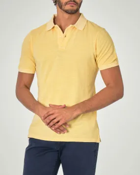 Polo gialla in cotone fiammato