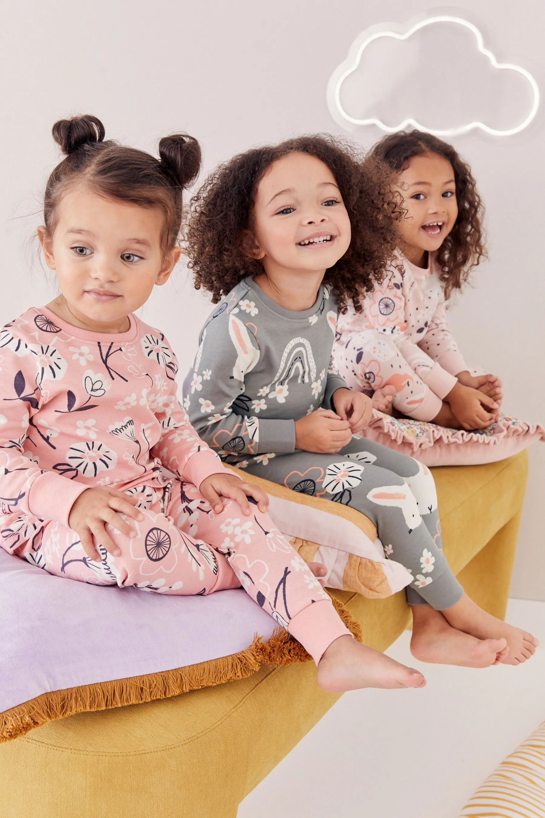 Printed Long Sleeve 100% Cotton Pyjamas 3 Pack (9mths-10yrs)    