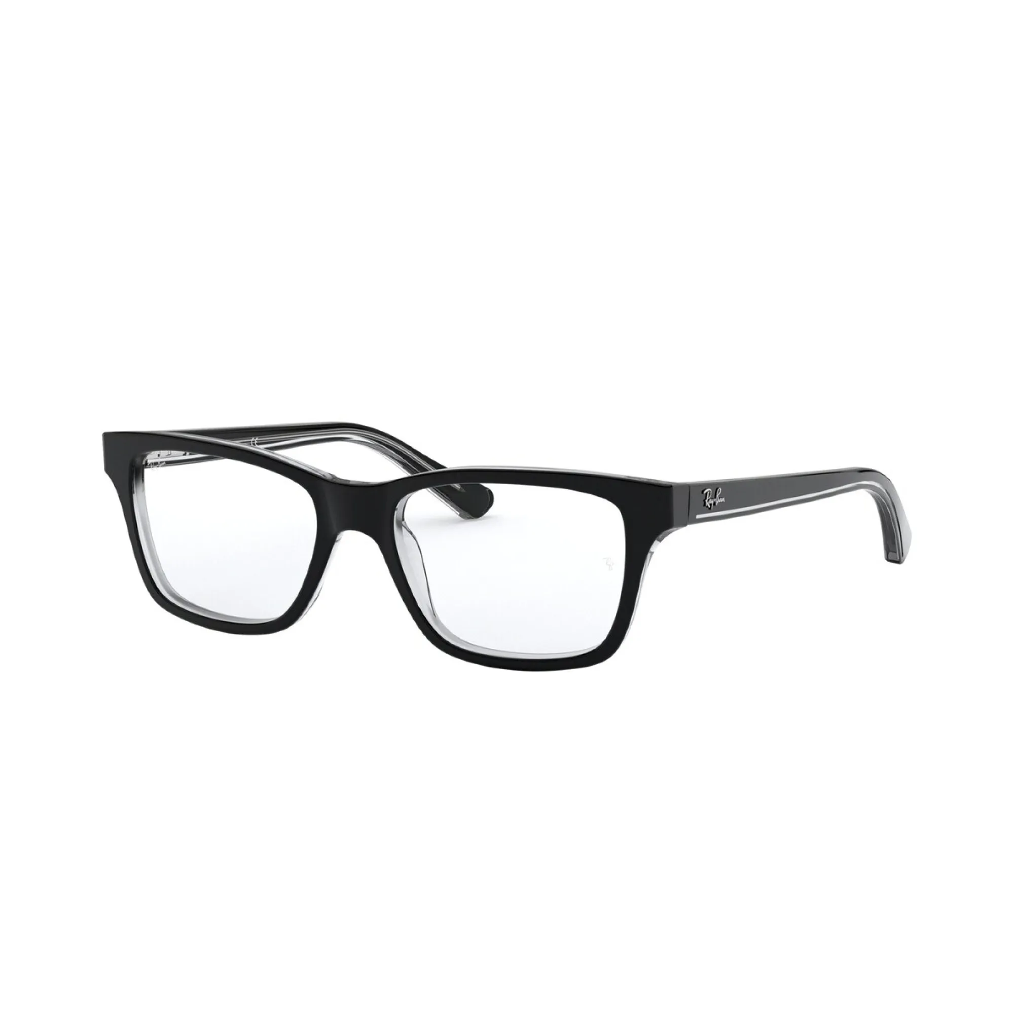   Ray-Ban Junior RY 1536 - 3529 Nero Superiore Su Trasparente | Occhiale Da Vista Bambino Unisex 