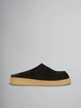 Sabot in suede nera con suola in para