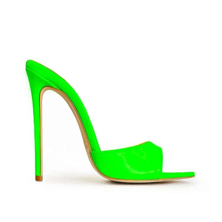 Sandalo sabot vernice verde fluo – COD. 32137 