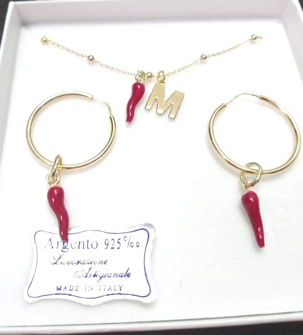Set Phy Portafortuna in Argento placcato oro 18k