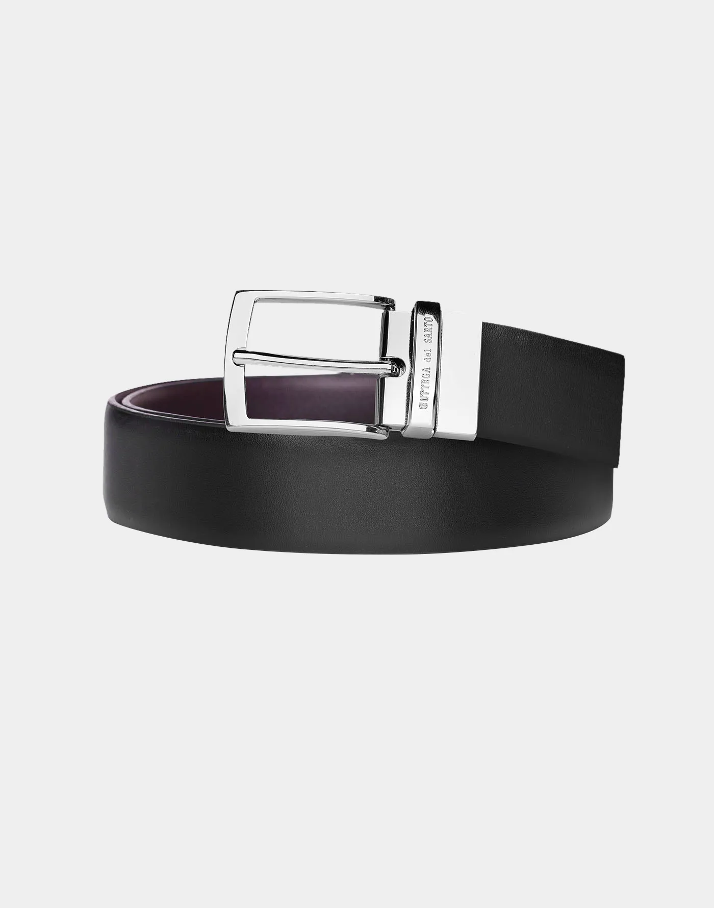 Smooth leather reversible belt