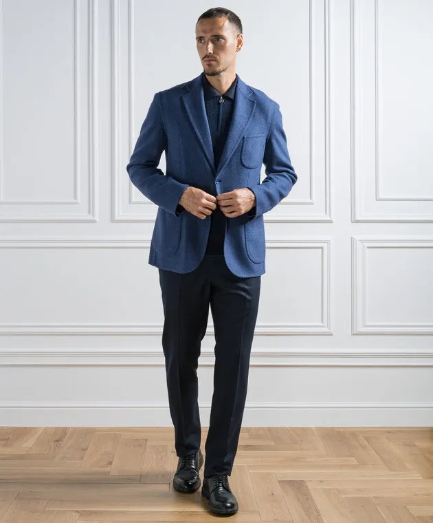 Stefano Ricci Blazer in lana blu M1RSDB23T0W0001P